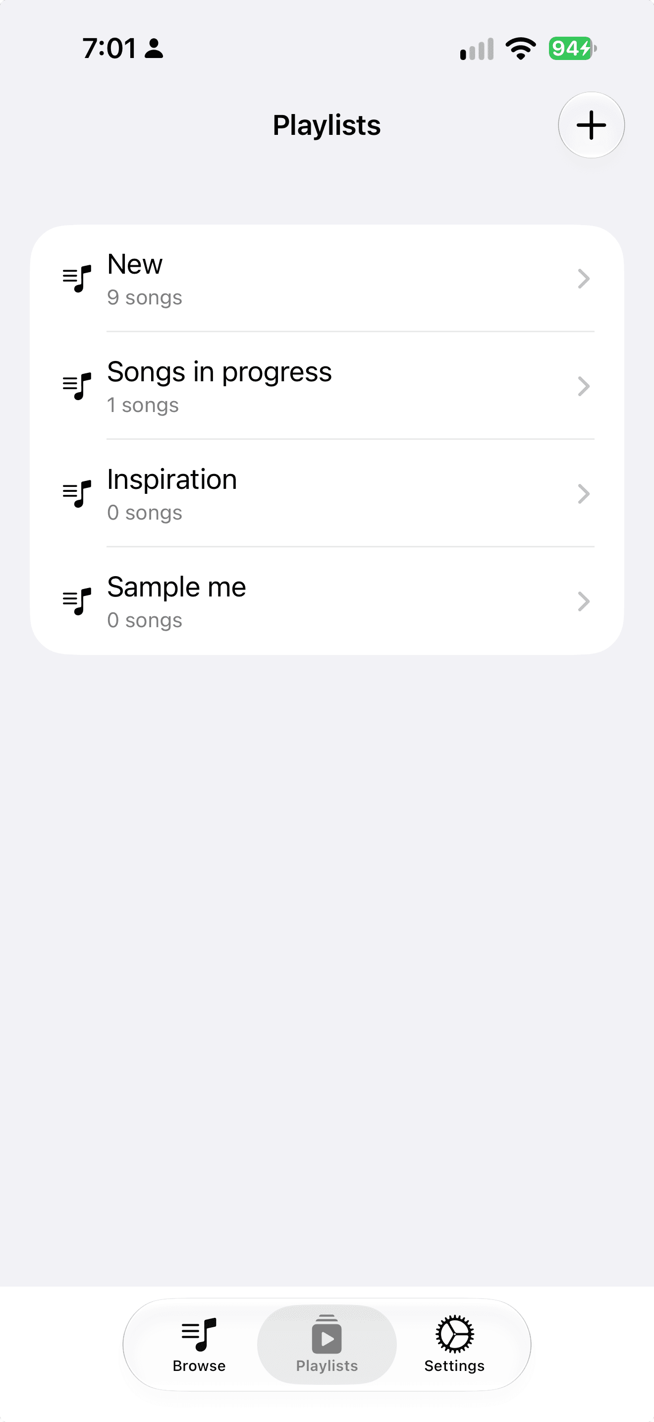 Your playlists